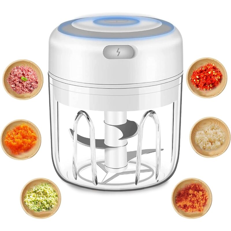 Cordless Electric Food Chopper, Mini Food Processor, 250Ml, Easy To Clean And Replace, Durable Electric Blender For