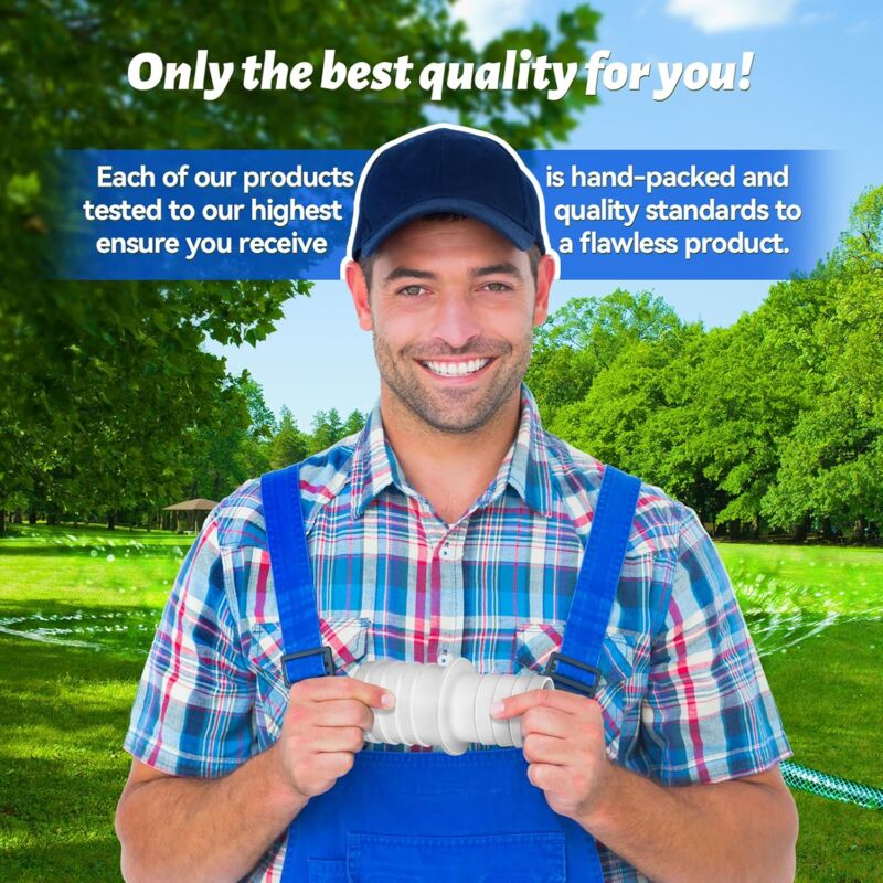 4 X Hose Connectors, Swimming Pool Hose Adapter Set With 8 Hose Adapter Clamps (32Mm To 38Mm Diameter)