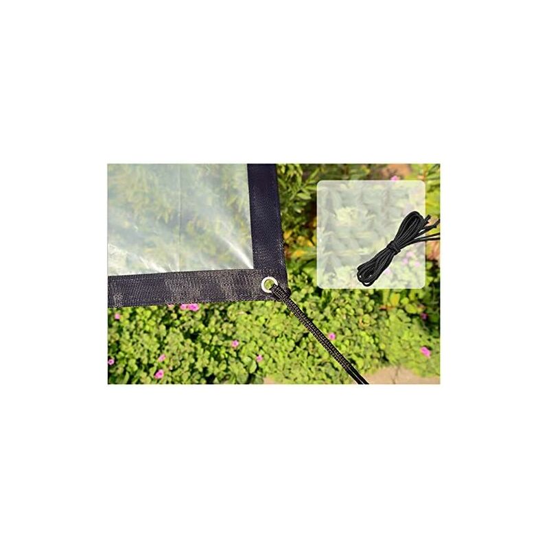 Waterproof Clear Tarp With Eyelets - 2 X 2 M - Foldable And Weatherproof Tarpaulin - ROpe Included