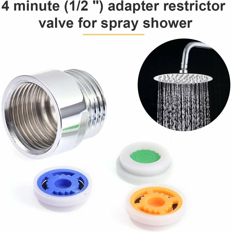 4 pcs Water Flow Restrictor Set, Shower Flow Restrictor Set For Water Saving, Up To 70% Water Saving 4L/6L/9L/Min Water