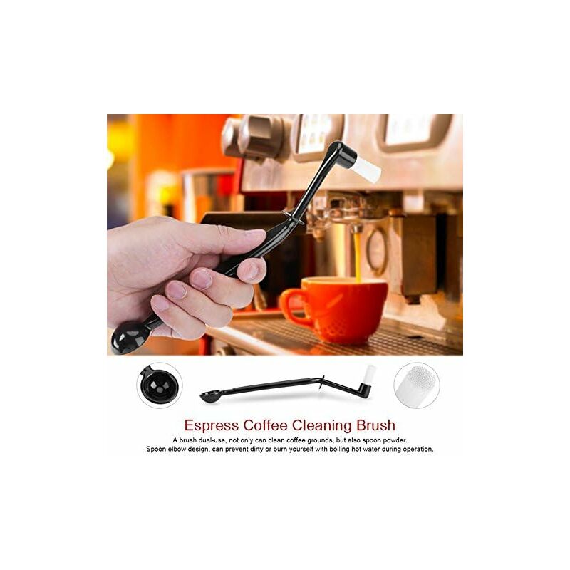 3 Pack Espresso Machine Accessories - Black Cleaning Brushes And Coffee Decorating Brush
