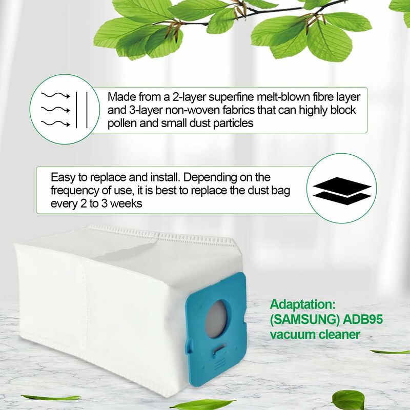 6 pcs Clean Station Dust Bags For Samsung Bespoke Vs20A95923W, Vacuum Cleaner Replacement Bags, Vacuum Cleaner Bags,
