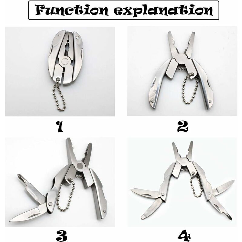 Multi-Tool Pliers Kit Multifunction Pocket Tool With Black Leather Sheath, Multitools Pliers For Camping, Fishing,