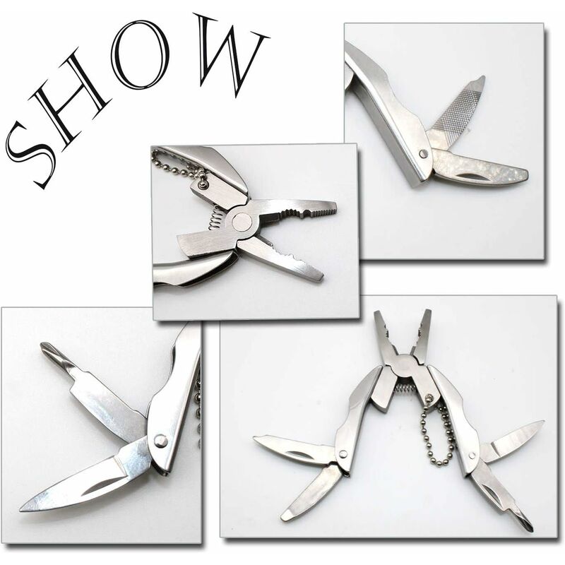 Multi-Tool Pliers Kit Multifunction Pocket Tool With Black Leather Sheath, Multitools Pliers For Camping, Fishing,