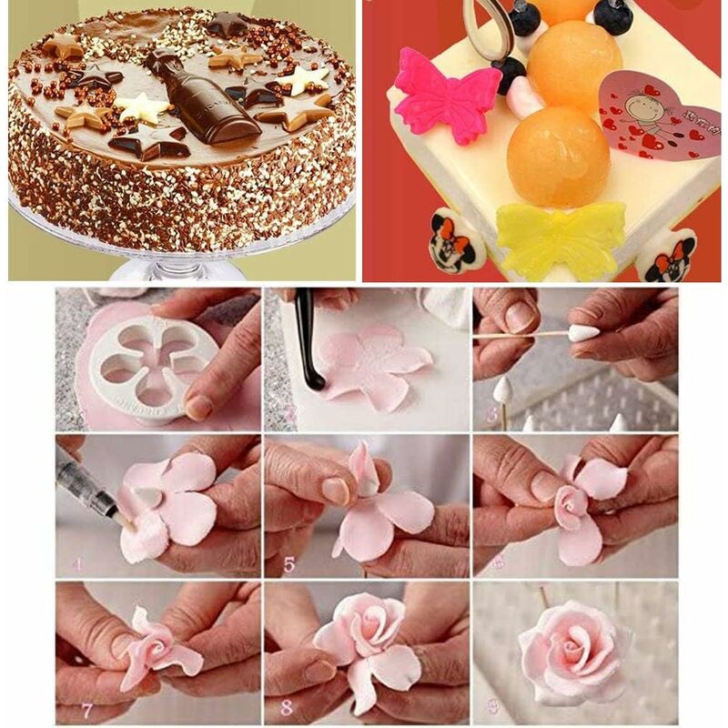 33 Pieces Fondant Cake Decorating Tools Set For Birthday Cake Decorating Fondant Cookie Sugar Paste