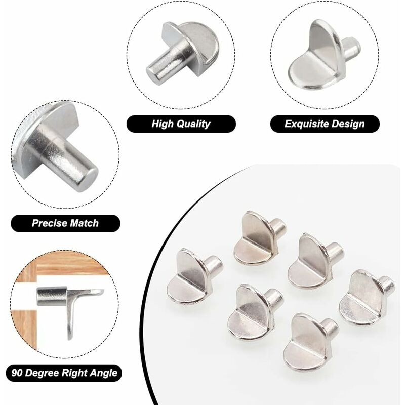 30 Pieces Shelf Support Pegs, 5Mm Shelf Pegs L-Shaped Bracket For Wood And Glass Cabinet Storage Furniture Cupboard