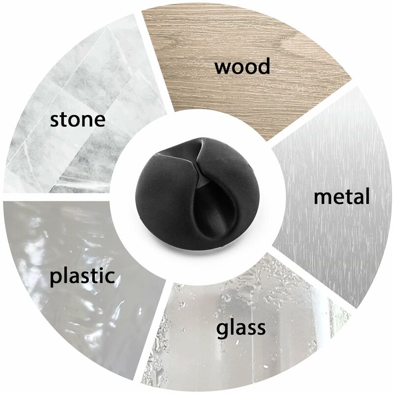 10X Cable Clips Cable Holder Cable Management Cable Fixing Cable Organizer For Cables Up To 8Mm Cable Clips Cable