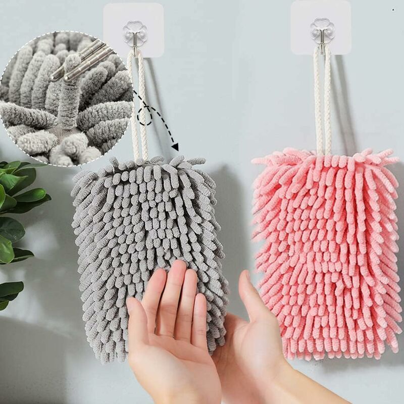 Hanging Hand Towel, Soft And Plush Microfiber Towel, Super Absorbent Quick Drying Towels With Hanging Loop For Kitchen