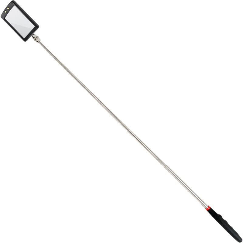 Ultra Slim LED Telescopic Mirror - Battery Included - Super Clear - Extendable Up To 88Cm - Double Ball Joint -