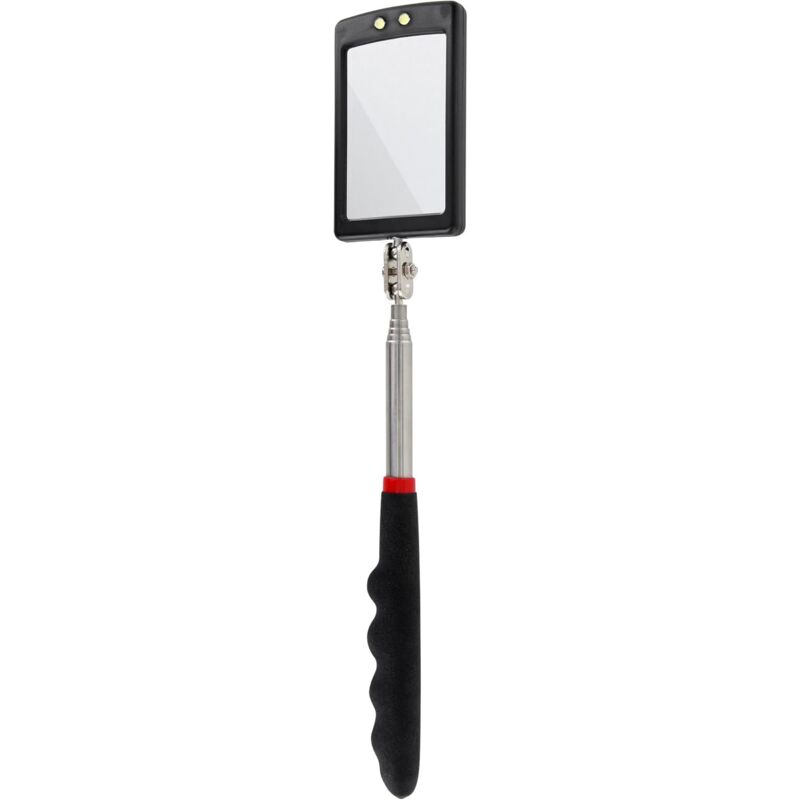 Ultra Slim LED Telescopic Mirror - Battery Included - Super Clear - Extendable Up To 88Cm - Double Ball Joint -