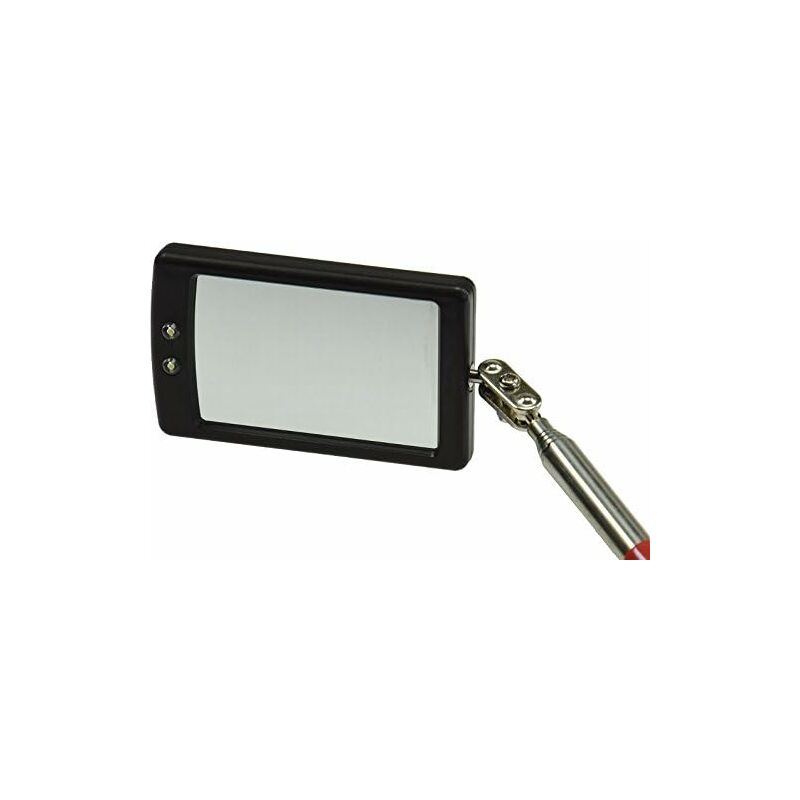 Ultra Slim LED Telescopic Mirror - Battery Included - Super Clear - Extendable Up To 88Cm - Double Ball Joint -