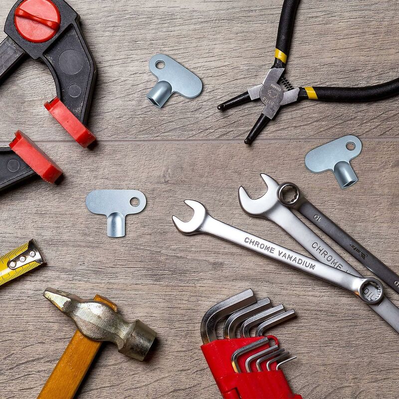 2 pcs Radiator Key Solid Radiator Bleeder Key Square Opening Radiator Key Easy Grip Hardware Clock For Valve Screw Size