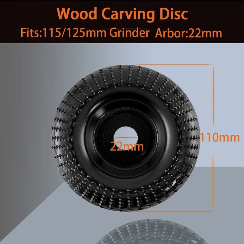 Wood Carving Disc (Ø 110Mmx 22 Mm) Wood Grinding Disc Chainsaw Disc, Tungsten Carbide Wood Grinding, Grinding Discs For