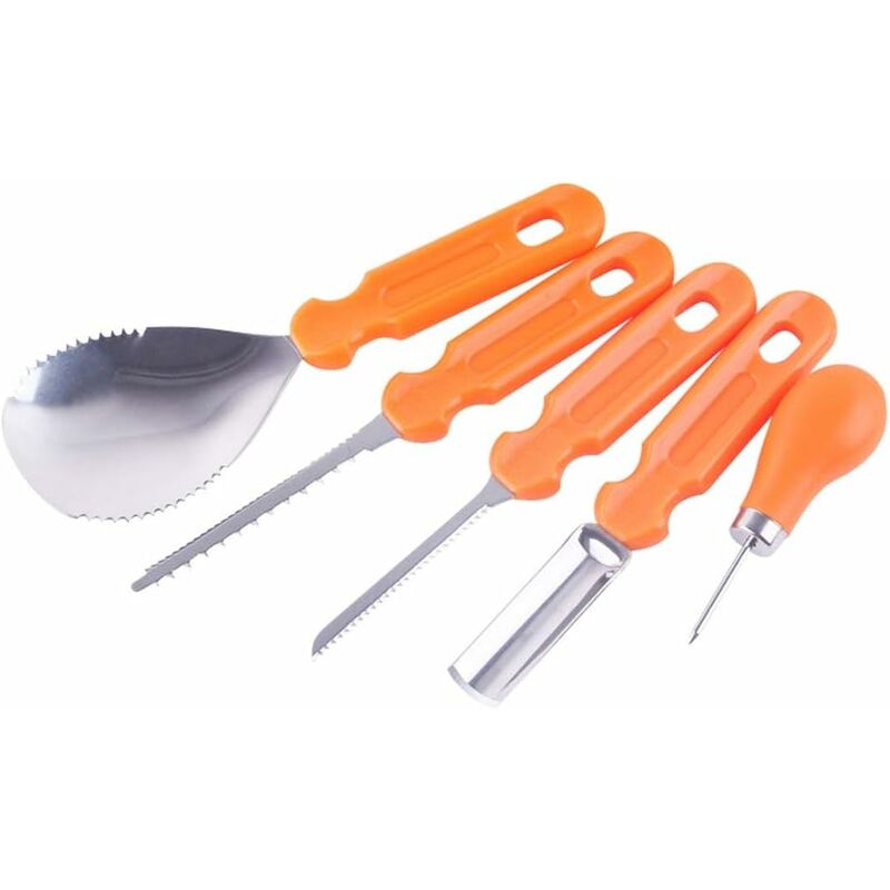 5 pcs Halloween Pumpkin Carving Tools Set Premium Quality Reusable Heavy Duty Stainless Steel Pumpkin Carving Tools For