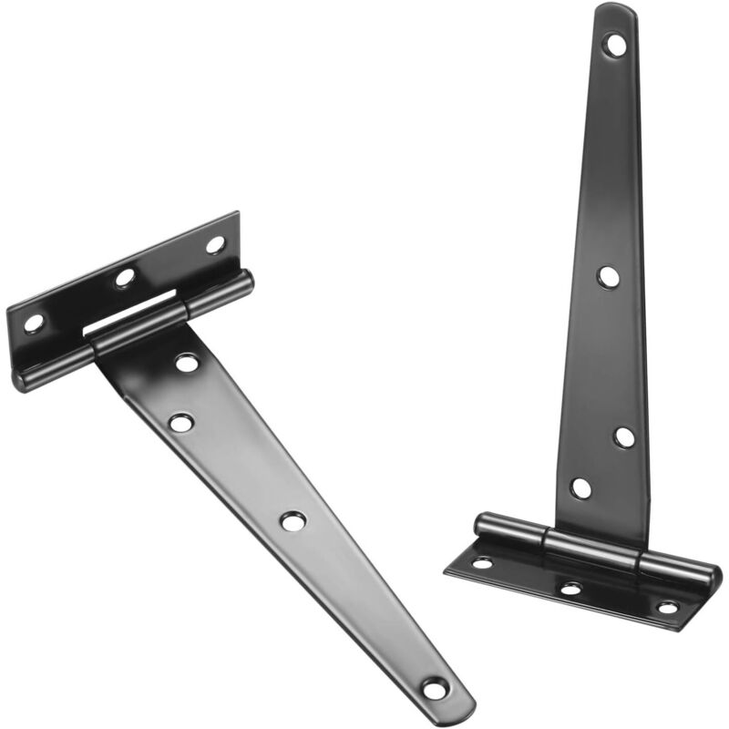 4 Pack Hinges, Black Barn Door Hinges, Door Hinges, Stainless Steel Flat Hinge For Gates, Closet - 6 Inch