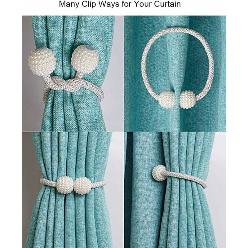 2 Pack Magnetic Curtain Tiebacks For Small, Thin, Or Sheer Curtains Grey Curtain Tieback