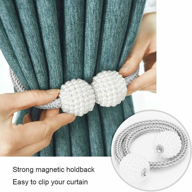 2 Pack Magnetic Curtain Tiebacks For Small, Thin, Or Sheer Curtains Grey Curtain Tieback