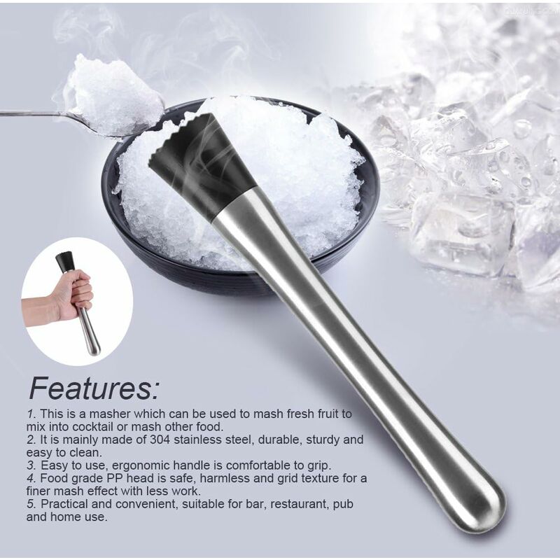 Pc Cocktail Muddler Stainless Steel Bar Stick Mojito Muddler Fruit Mixer Ideal Bartender Tool Barware