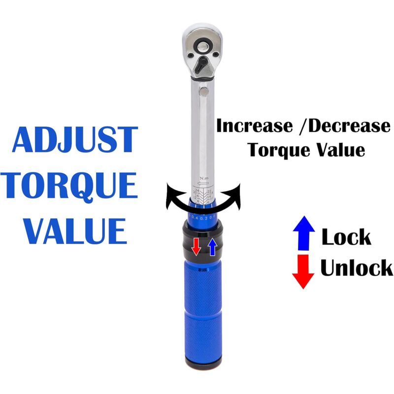 Bicycle Torque Wrench 1/4, Range 2-24Nm/17.7-212.4 In.Lb(Double Scale), Accuracy ±3%, 15 Pieces Bike Maintenance Kit