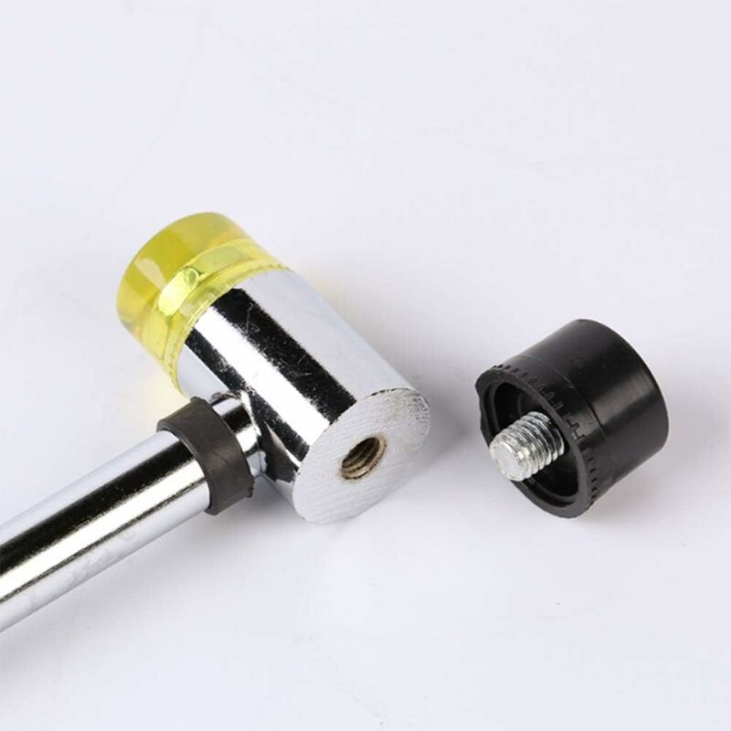 Rubber Hammer Double Head Mounting Hammer Double Sided Mallet Diameter 35 Mm Aluminium Hammer Tools Repair Kit (Black)