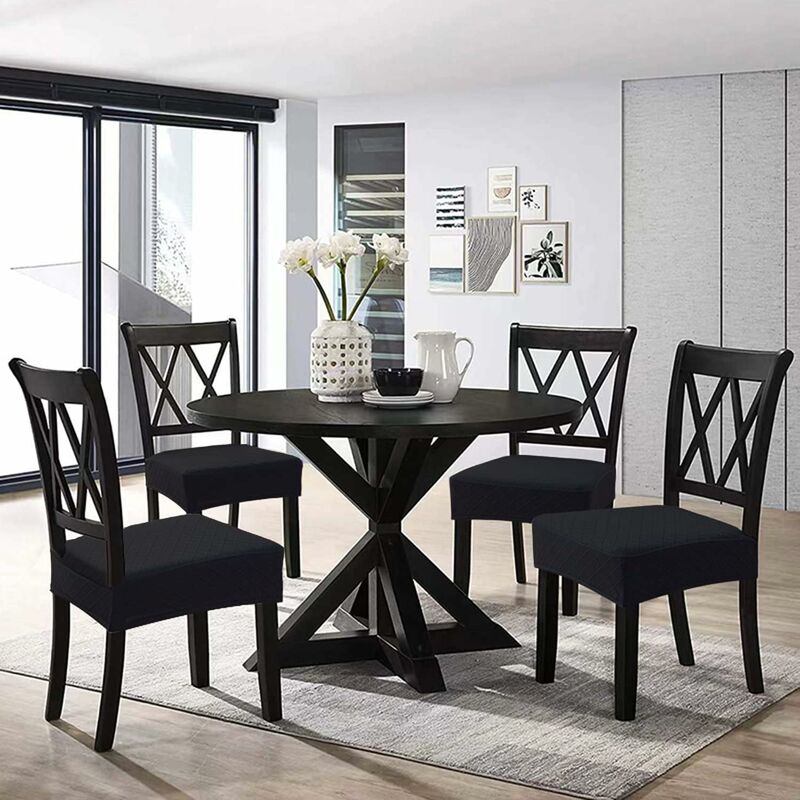 Diamond Lattice Waterproof Seat Covers For Dining ROom Chairs, Stretch Kitchen Chair Covers For Dining ROom, Seat