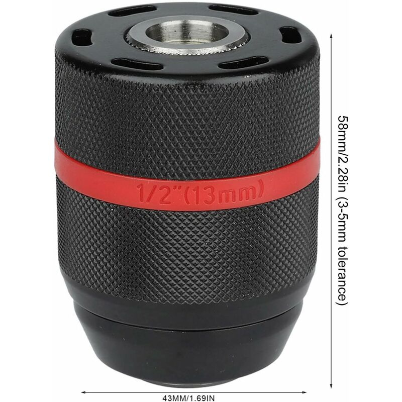 Keyless Drill Chuck, Drill Chuck, Cordless Drill Chuck, 1/2-20Unf 2-13Mm Mount Keyless Hand Drill Chuck Self-Tightening
