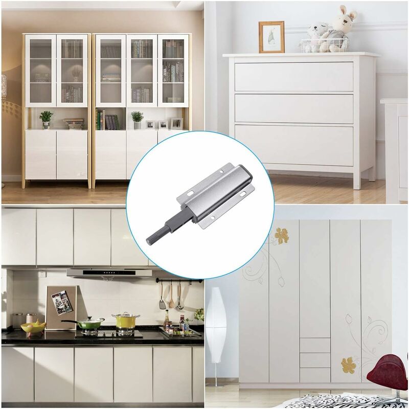 Push To Open Magnet Cabinet Door, 4 pcs Magnetic Latch Push Open DAmper, Push To Open DAmper For Door, Drawer, Furniture
