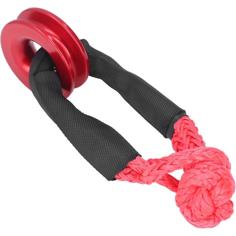 Recovery Ring Set, Safe Synthetic Soft Shackle ROpe High Strength Anti-Rust For Atv For Truck For Car(Red)