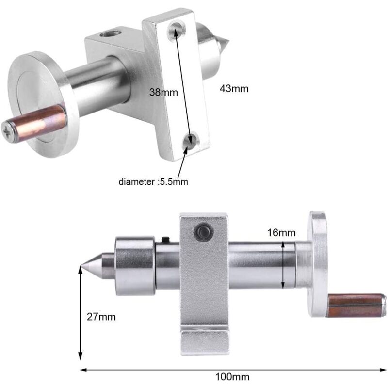 Turning Center ROtating Center Accessory For Lathe Machine Mini Ball Bearing With 2 Wrenches Woodworking Carpentry