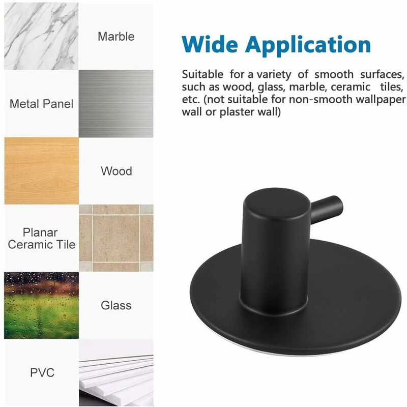 Stainless Steel Bathroom Wall Hooks, Self Adhesive Towel Holder For Kitchen, Living ROom And Office, Rustproof And