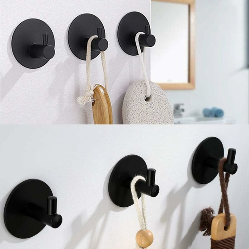 Stainless Steel Bathroom Wall Hooks, Self Adhesive Towel Holder For Kitchen, Living ROom And Office, Rustproof And
