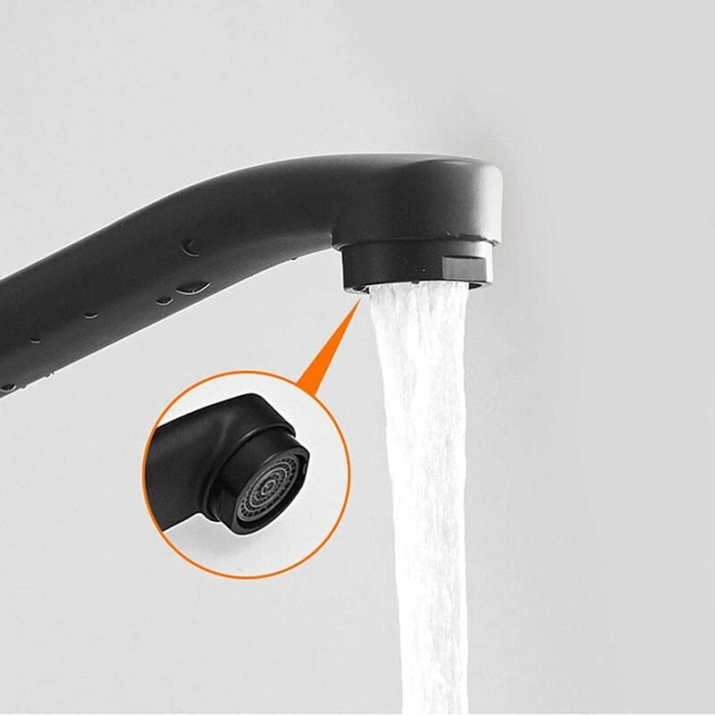 Single Handle Kitchen Faucet Wall Mounted High Quality Brass Body Black Projection 200Mm（G1/2）