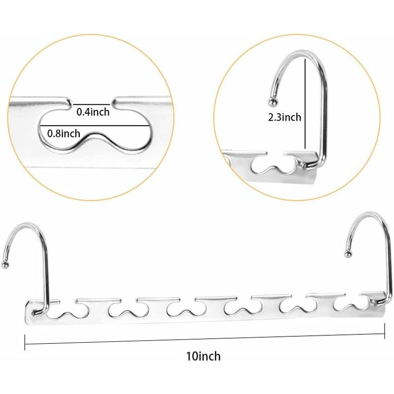 Space Saving Hangers, Magic Metal Hangers Stainless Steel Non-Slip, Multifunctional Space Saving Hanger Organizer In