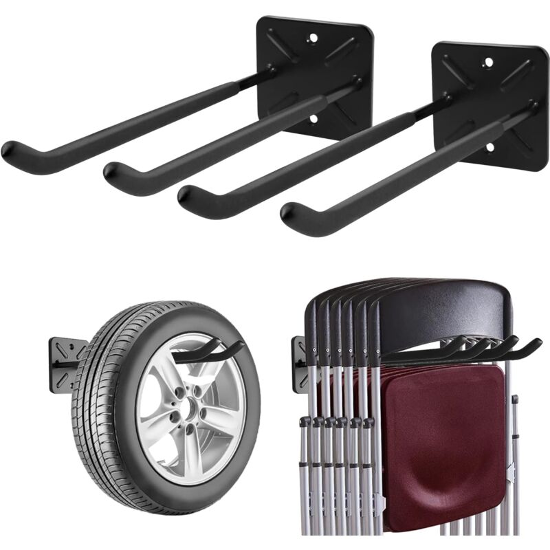 Garage Hooks, Wall Mounted Coat Rack, Shed Organizer, Heavy Duty Tool Organizer, Garage Storage Utility Hooks For (2
