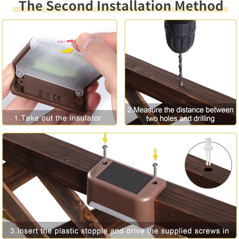 12 Pack Solar Lights Waterproof Solar Powered Lights For Deck, Stairs, Fence, Yard, Patio And Driveway (Warm White)