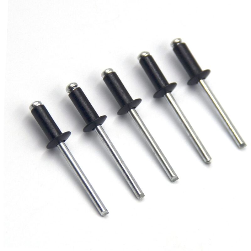 100 pcs 4.8 X 12Mm Aluminum Blind Rivets, Open End Rivets, Pop Rivets, Pack Of 100 (Black)
