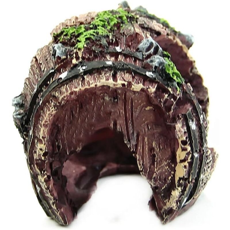 Resin Fish Tank Non-Toxic Ornament Broken Barrel Cave Landscaping Decoration