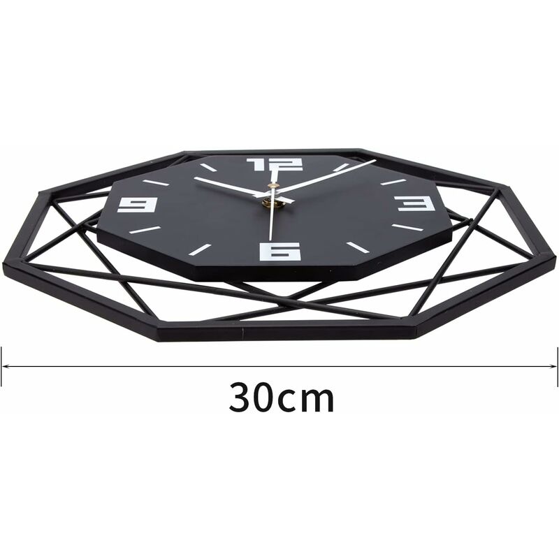 Wall Clock Wood Metal 30Cm Silent Non Ticking Wall Clock Living ROom Bedroom Kitchen Office Large Wall Clock Modern