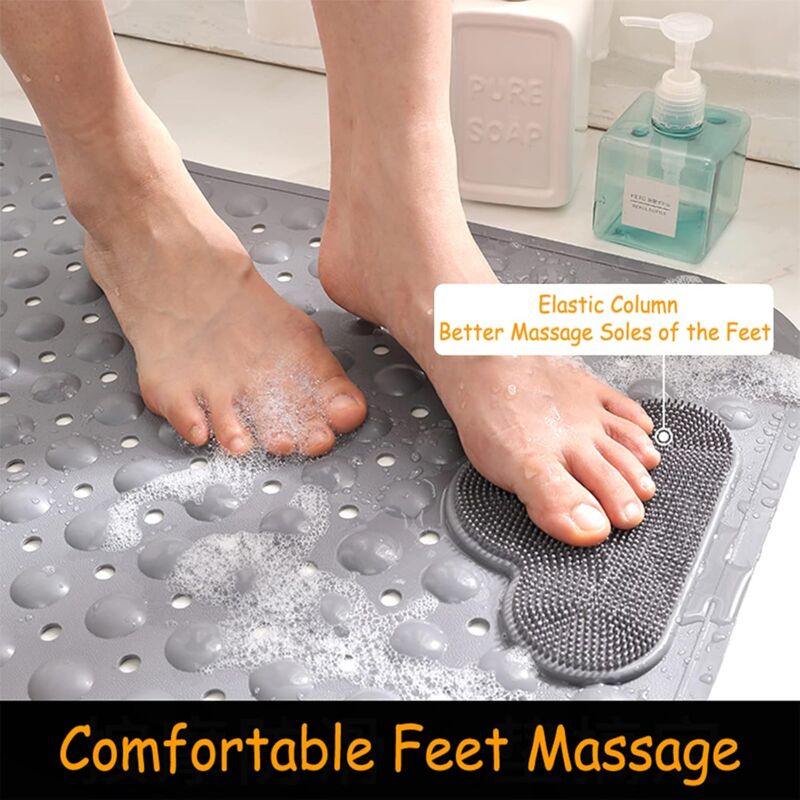 Non-Slip Bath Mat Shower Mat With Foot Massage, Environmentally Friendly Pvc Anti-Mold Bathroom Bathtub Mat Floor
