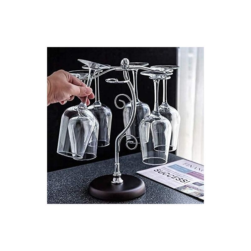Countertop Wine Glass Rack - Air Drying System - Kitchen Glass Storage Rack - Wine Glass Storage Rack 35 X 25 Cm