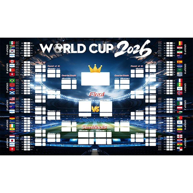 2026 World Cup Wall Chart Poster - 48 Team Tournament Schedule Tracker on Premium Waterproof Oxford Fabric (31.5" x 23.6") - Ultimate Soccer Gift for Fans (2026 World Cup Schedule Calendar-B)