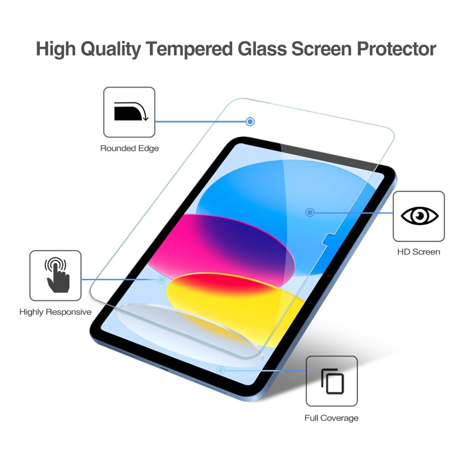 iPad (A16) Gen 11 2025 Tempered Glass Screen Protector 9H Transparent 2-Pack