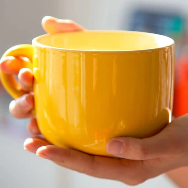 Large Ceramic Coffee Mug 650ml with Henke, Compatible with Breakfast Cereal Bowl and Tea Cup, Birthday Gift