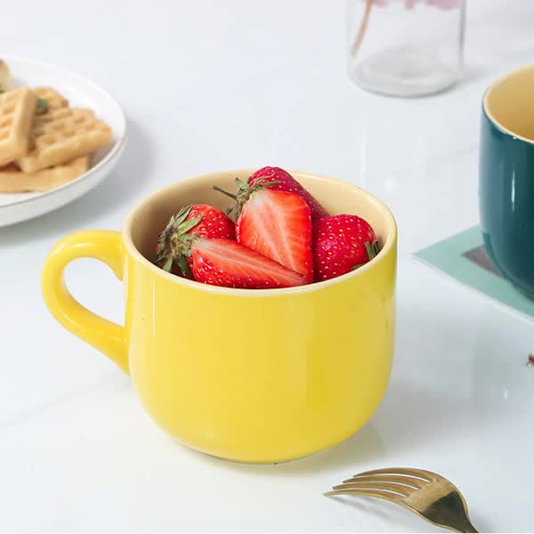 Large Ceramic Coffee Mug 650ml with Henke, Compatible with Breakfast Cereal Bowl and Tea Cup, Birthday Gift