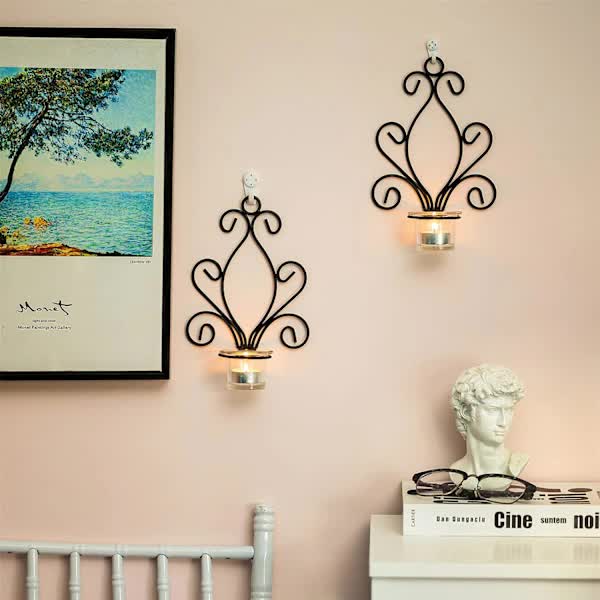 Creative Iron Wall Candle Holders Vintage Candlesticks