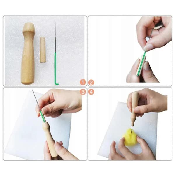 Needle Felting Set with 24 Colors Wool Carded Fleece Felting Complete Needle Felting(Keep away from children)