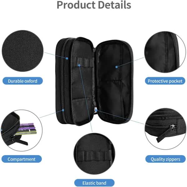 Soccer Pencil Case Blue with Zipper, Spacious and Durable Soccer Theme Sports Pencil Case