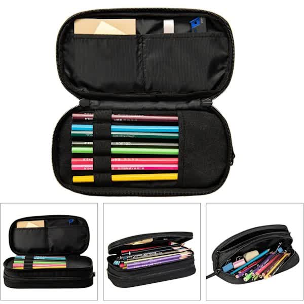 Soccer Pencil Case Blue with Zipper, Spacious and Durable Soccer Theme Sports Pencil Case