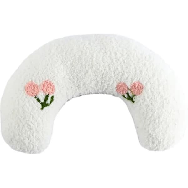 Pet Pillow for Cats and Dogs, White U-Shaped Headrest, Pet Fur Resistant, Tear and Bite Resistant, for Play and Relief