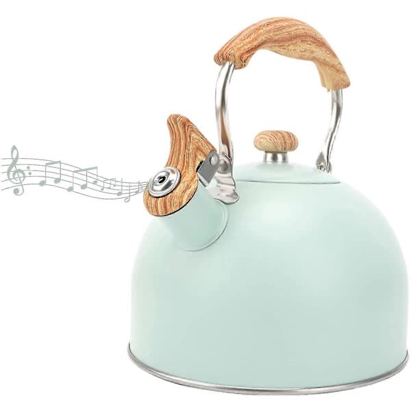 Stainless Steel Whistling Kettle 2.5L for Gas Stoves, Induction Compatible, Ergonomic Handle